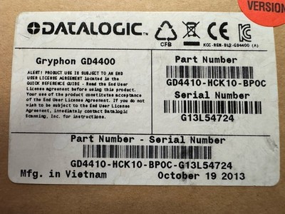 Datalogic Gryphon GD4400 2D USB Barcode Scanner