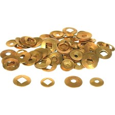 Round and Square Hole Brass Hand Washers for Clock Repair 100 assortment