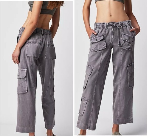 Free People Tahiti Cargo Pant Relaxed Fit Gray Rope Tie Utility Pant ...