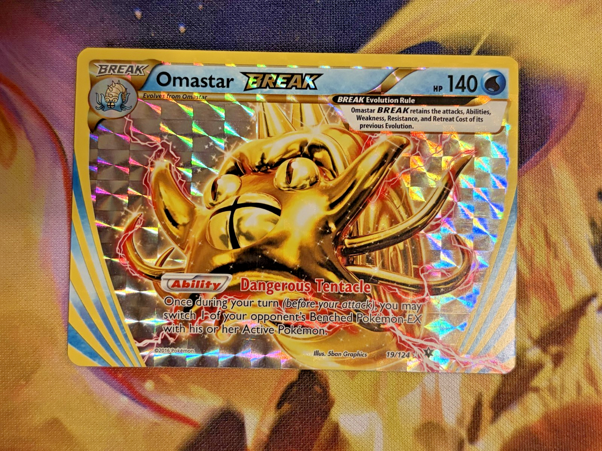 Pokemon TCG Omastar BREAK Rare BREAK XY - Fates Collide FCO Water Holo  19/124