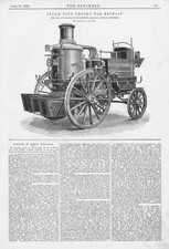 BELFAST City Fire Brigade Engine 2 x Antique Prints 1893