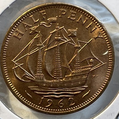 Great Britain 1962 Half 1/2 Penny Uncirculated BU Condition Coin KM#896