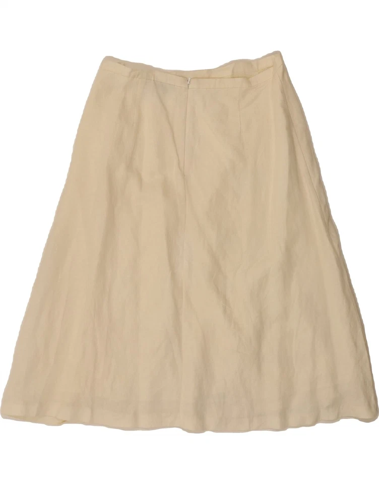 Falda IZOD para mujer línea A US 6 mediana W32 blanco roto floral lino CG07 Foto 2 de 4