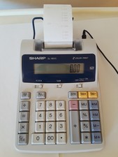 SHARP EL-1801C 2 COLOR PRINT 12 DIGIT CALCULATOR  ADAPTOR POWER CORD