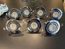 7x Spotlights - Adjustable - Polished Stainless Steel / Chrome - 100mm diameter