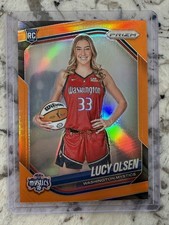 2025 WNBA Prizm Lucy Olsen Orange Prizm /99 Mystics Rookie Variation RC