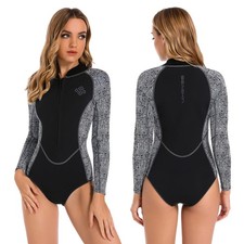 Womens Piece Long Sleeves Shorty Wetsuit 2mm