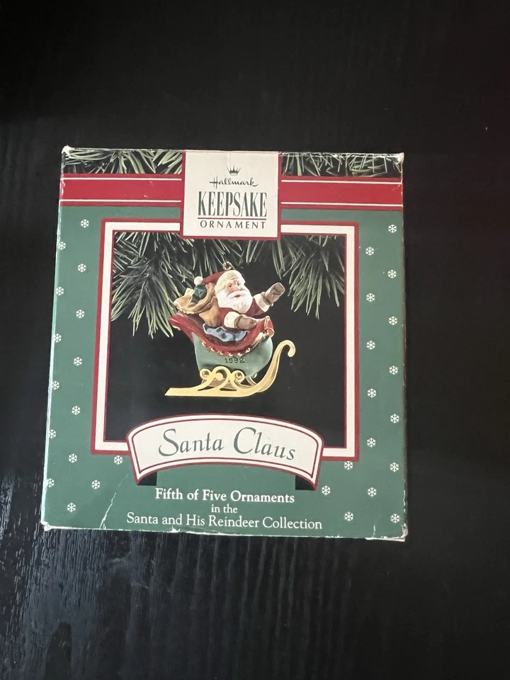 1992 Santa Clause Ornament - Fifth Of Five In His Reindeer - Hallmark Keepsake - Image 3 of 4