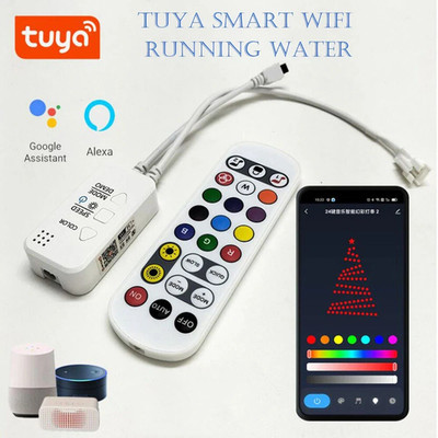 DC12V-24V SPI Amplifier Dimmer Smart Wifi RGB LED Strip Light Remote Controller