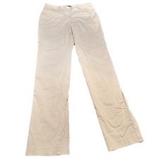 Lands End Women s White Dress Pants Size 6 100 Cotton Straight Leg Trousers