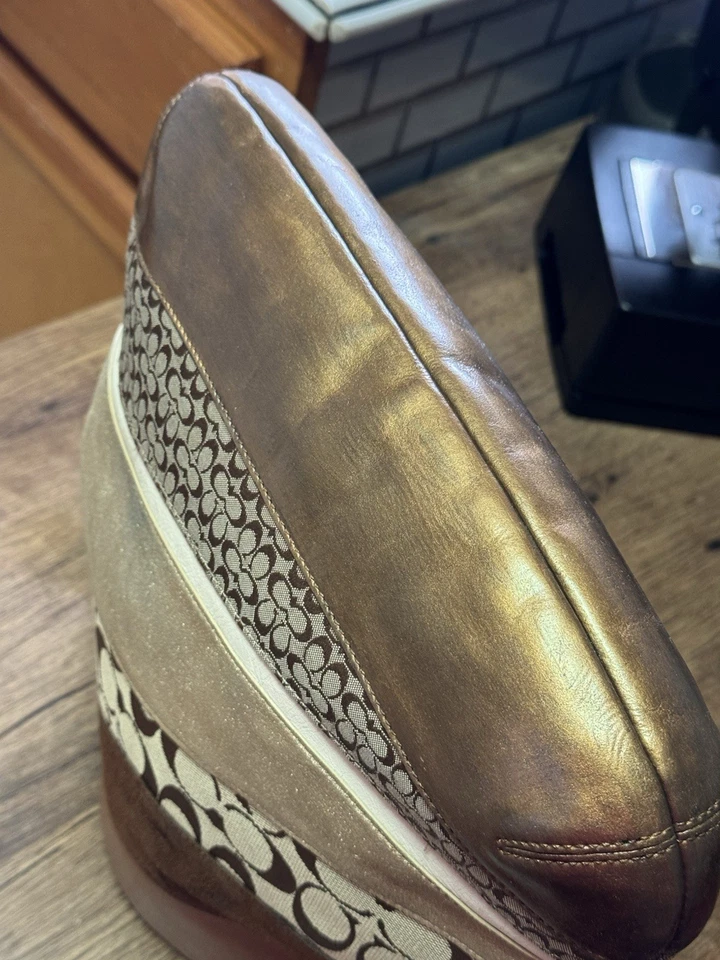 复古正品蔻驰拼布签名皮革帆布流浪汉单肩包钱包 — 第 3/4 张图片