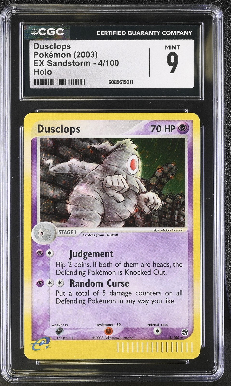 CGC 9 MINT Dusclops 2003 EX Sandstorm 4/100 Holo Pokemon Card
