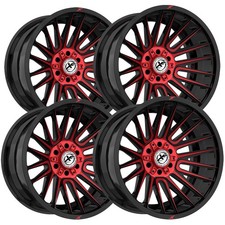 Set Of 4 Xf Off-road Xf-234 22x12 8x6.58x170 -44mm Blackred Wheels Rims