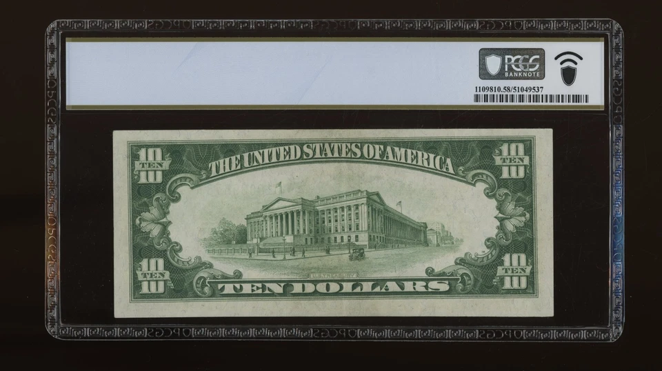 DBR 1928-B $10 DGS FRN Cleveland Fr. 2002-Ddgs PCGS-B 58 PPQ Serial D18089578A - Image 2 of 2