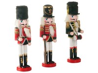 Nussknacker-Figuren 3Er-Set Kiefernholz Handgefertigte Weihnachtsdeko Rot Lagan