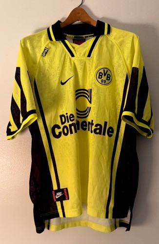 Vintage Nike Borussia Dortmund 1996/97 Home Football Jersey Soccer BVB 90s Kit