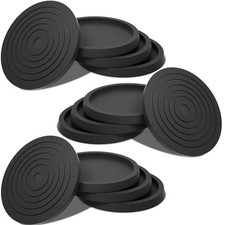 2.5in 12Pcs Furniture Coasters Non-Slip Bed Leg Pads Round Rubber Anti Slidin...