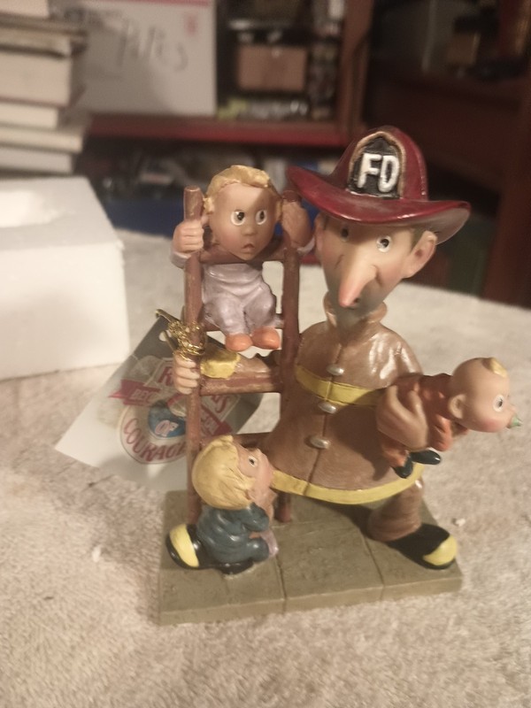Firefighter Red Hats of Courage Hero 6" Miniature Figurine Fireman