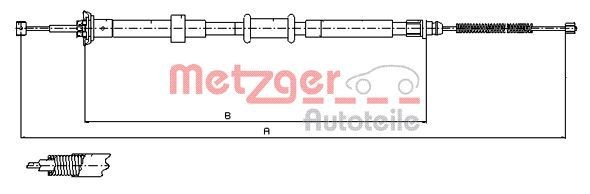 Original METZGER Cable Handbrake 12.0765 For Ford