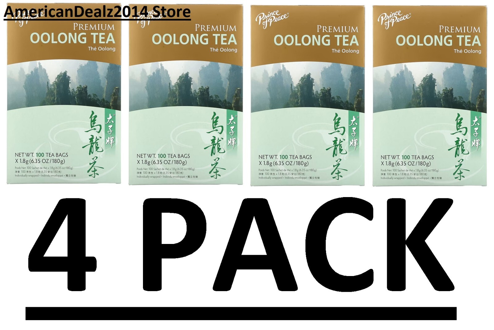 6.35oz/180g  100 Tea Bags (total 400)