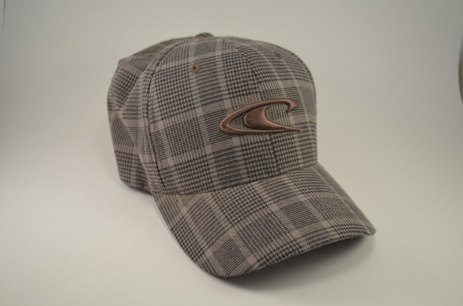 O'Neill Hat Checkered Houndstooth Pattern Tan/Bro… - image 2