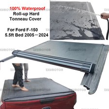 Waterproof Roll-up Hard Tonneau Cover For Ford F-150 5.5ft Bed 20052024
