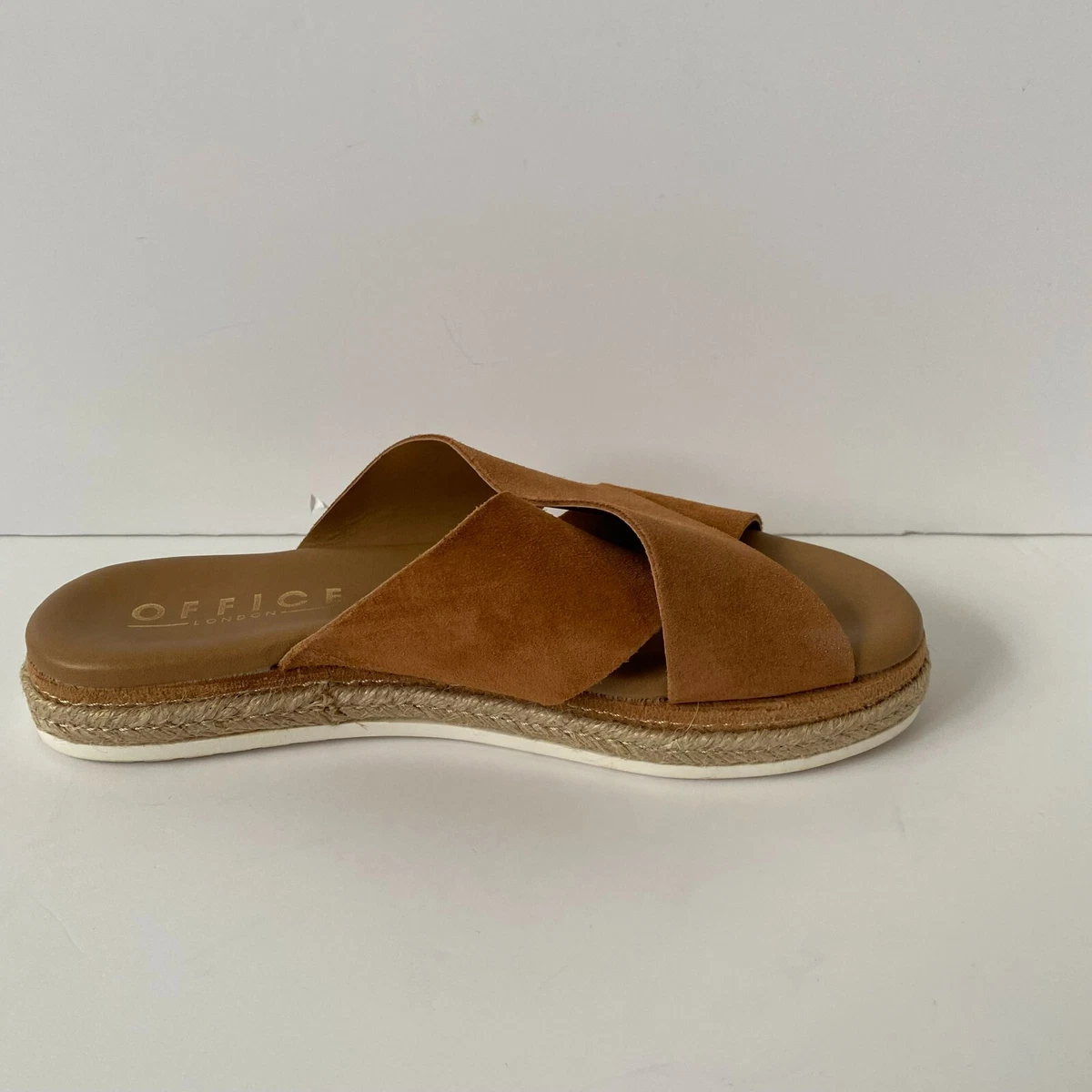 Office tan store flat sandals