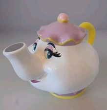MRS. POTTS 3D Figural Ceramic Teapot Bank Disney Beauty and The Beast
