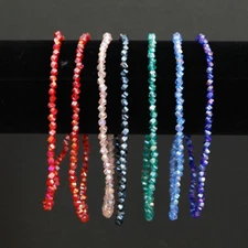 Angle Cut Crystal Beads Stretch Ankle Bracelet