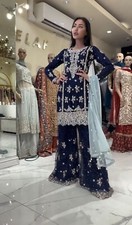 SALWAR KAMEEZ PAKISTANI INDIAN WEDDING PARTY WEAR DRESS BOLLYWOOD SUIT SHARARA