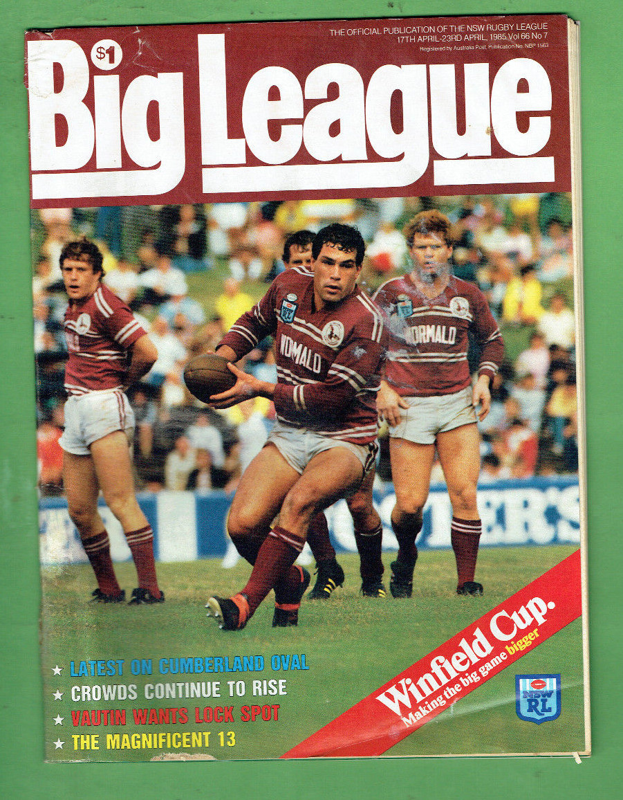 Rugby magazine 2016年　1年分 HH1. RUGBY BIG LEAGUE MAGAZINE 17-23/4 1985, CRONULA - DEAN