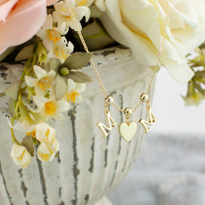 MOM Necklace, Perfect Mother's Day Gift, Gold or Silver Plated, Adjustable