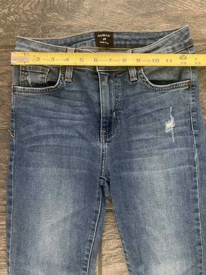 Just Black Denim Jeans Size 25 Women’s High Waisted Raw Hem - Image 3 of 4