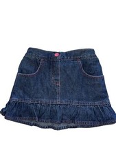 B.T. Kids Girls Skirt Size 3T Dark Blue Pink Ruffle Hemline