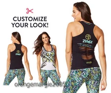 ZUMBA Dynamic "Let it Move You" RacerBack Tank Top Tee - EliteZWear Rare! S M L
