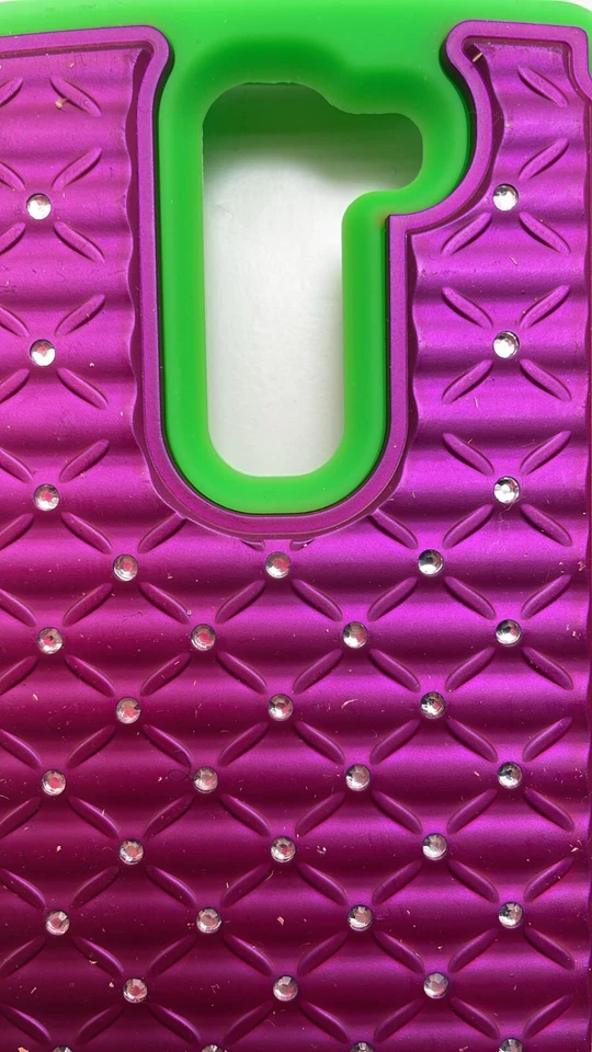 Sonne Strass Impreziosito Custode Cavalletto Custodia Per LG Volt 2 Rosa - Immagine 2 di 4