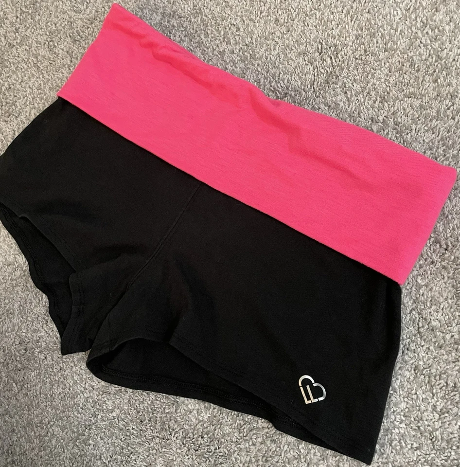 Pantalones Cortos Botín Entrenamiento Atlético Aeropostale LLD Para Mujer Talla M Negro y Rosa (A4) Foto 2 de 4