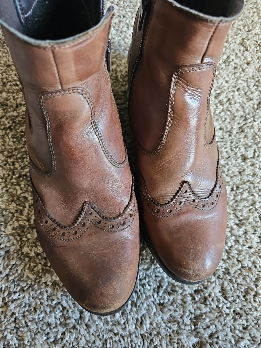 Womens Lavorazione Artigiana Brown Leather Ankle Boots Size  display picture 3