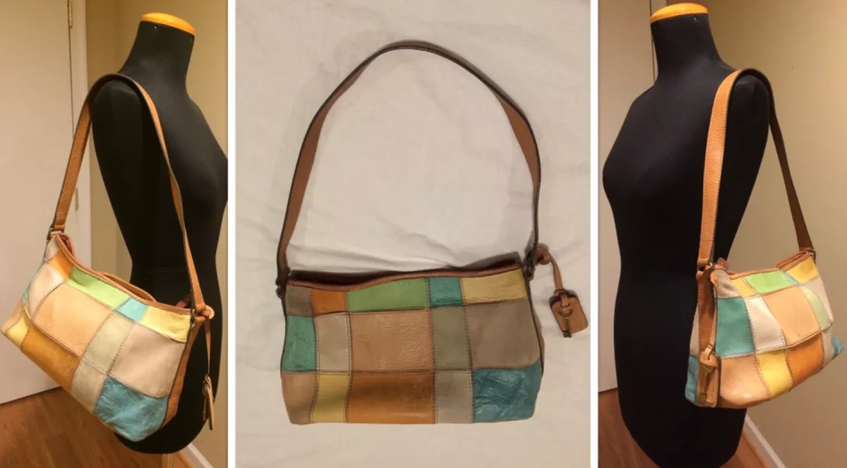 Fossil multicolor patchwork shoulder bag/purse originally sold at Macy's