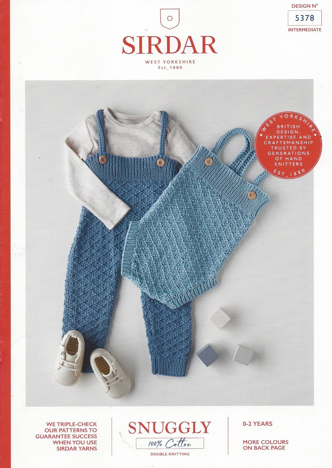 Sirdar Snuggly DK Knitting Pattern - 5378 Knitted Romper & All-in-One (0/2yrs)