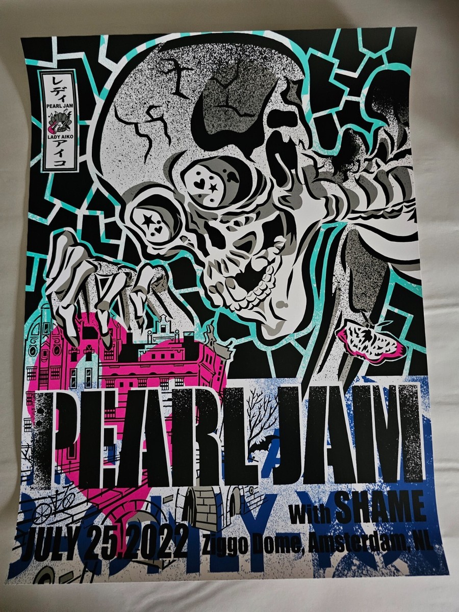 Pearl Jam Amsterdam 2022 Poster by Lady Aiko Ziggo Dome | eBay