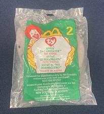 1999 Ty Beanie Baby Antsy The Anteater 2 McDonald's Happy Meal New in Package