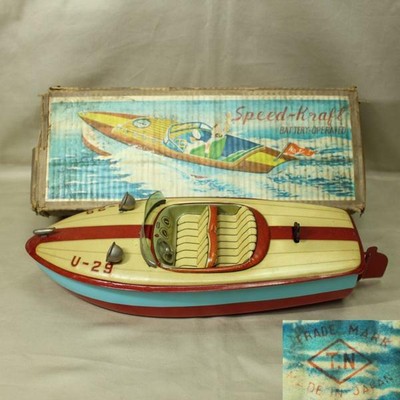 Vintage T N Nomura Tin Boat Toy Collection U 29 With Box Rare M Ebay
