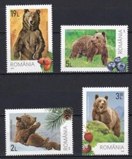 Romania 2020 Fauna Bears 4 MNH stamps