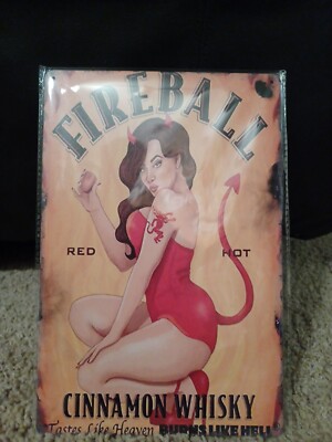 Fireball Metal Sign New SEALED! 