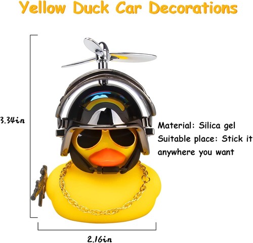 Rubber Yellow Duck Car Ornaments Cool Duck Car Dashboard Decorations with - Picture 2 of 6