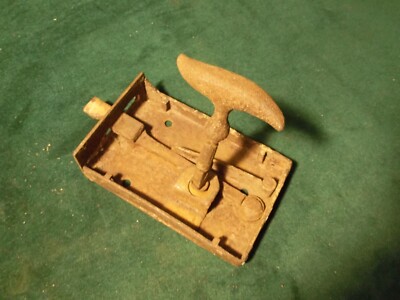 Antique 1800's Iron Door Surface Mount Lock with Turn Key Handle~Aisle V