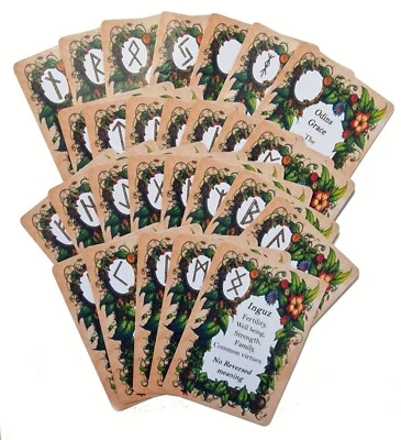 AURORA ARTS Runes futhark Oracle card Deck HAND MADE artisan Norse rune cards style 3