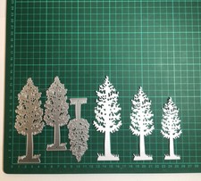 3pcs Decorative Pine Trees Die Set - Largest Die Measures 12.8 X 4.7cm