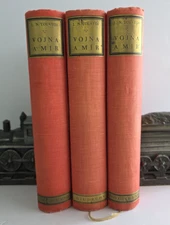 War and Peace Leo Tolstoy  3 Vol Set Czechoslovakia 1929 Hardcover Staging Decor